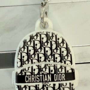 Black & white mini logo backpack for Pop marts Labubu doll